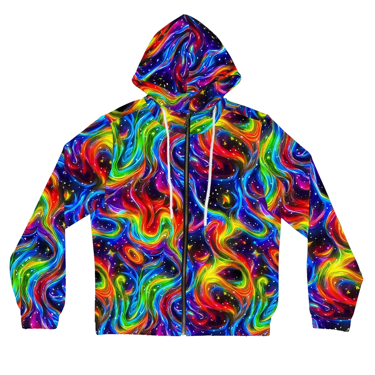 Rainbow Eclipse on Women's Full-Zip Hoodie — Front