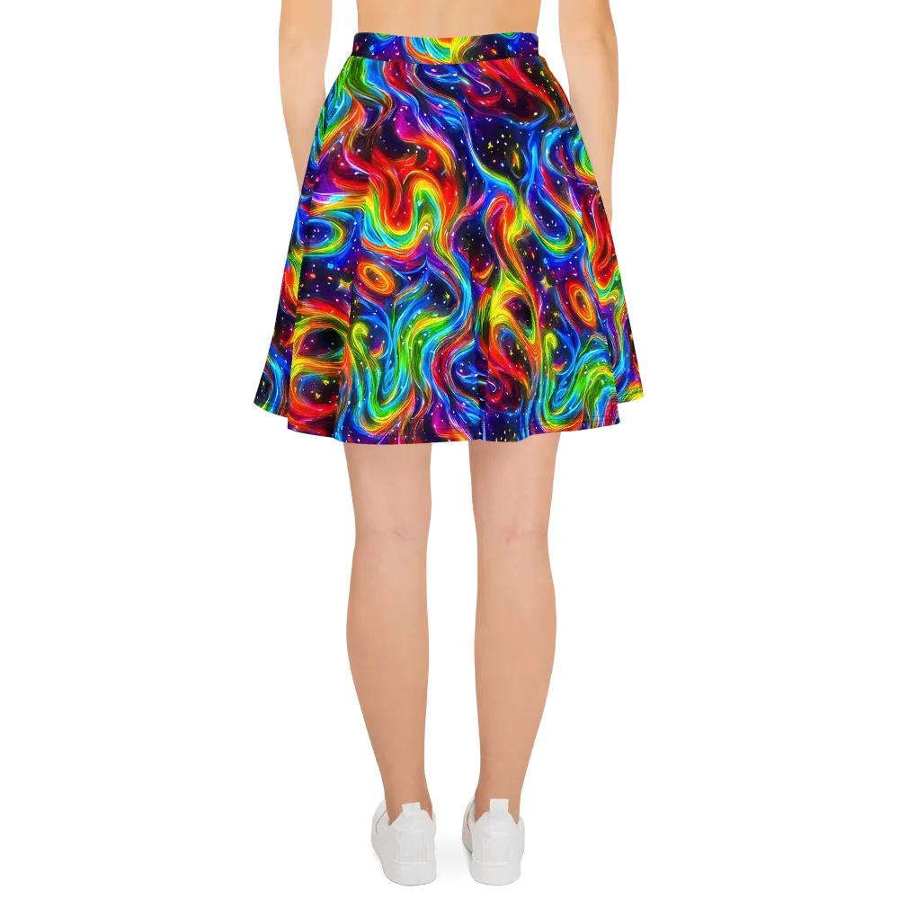 Rainbow Eclipse on Skater Skirt — Back