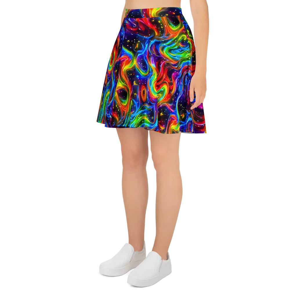 Rainbow Eclipse on Skater Skirt — Left