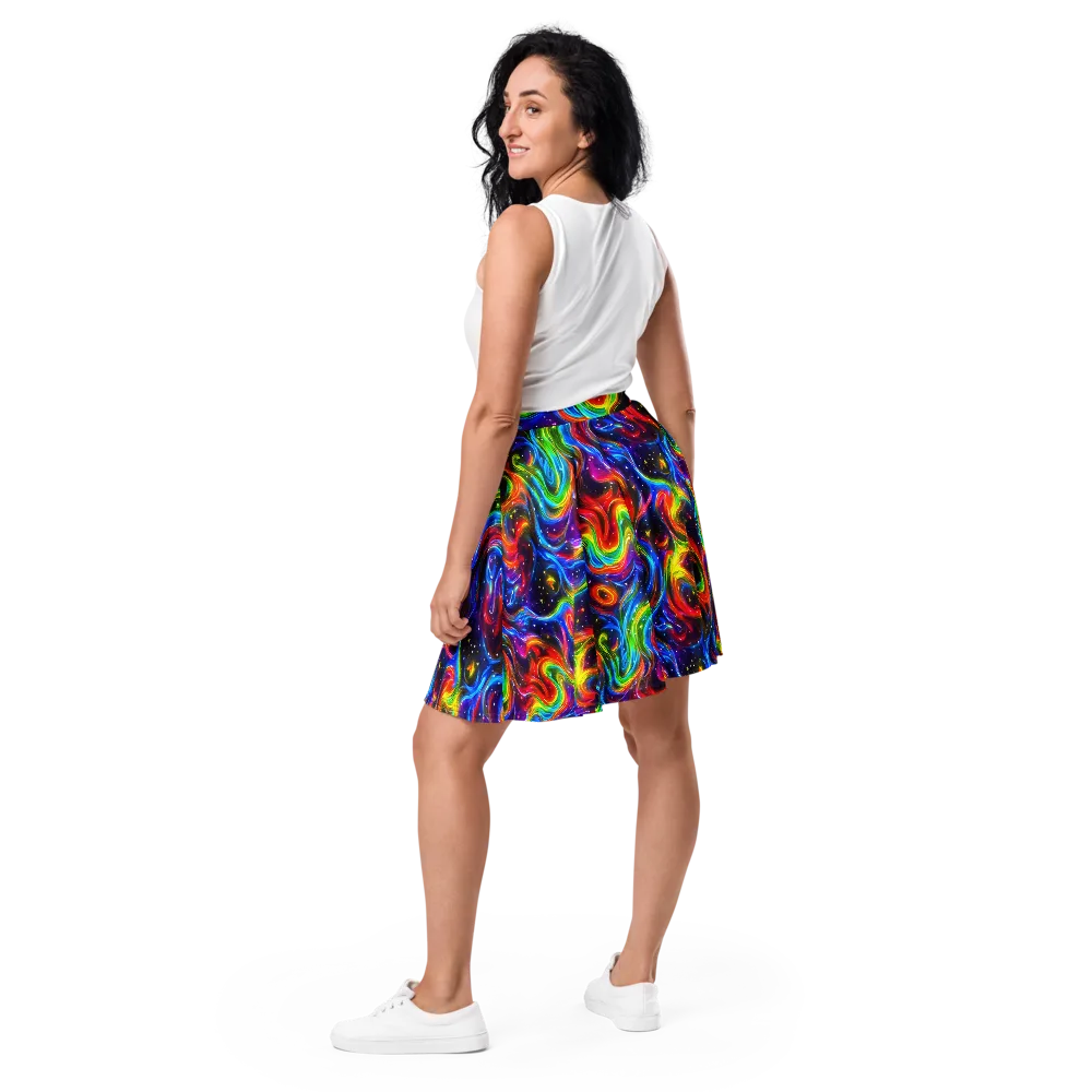 Rainbow Eclipse on Skater Skirt — Back