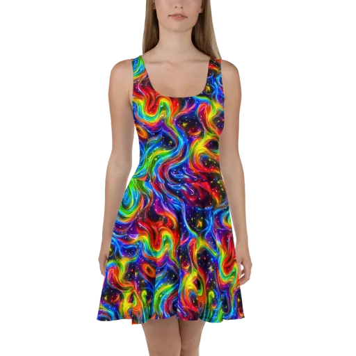 Rainbow Eclipse on a Skater Dress