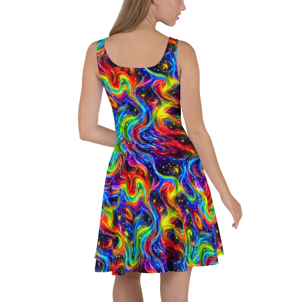 Rainbow Eclipse on Skater Dress — Back
