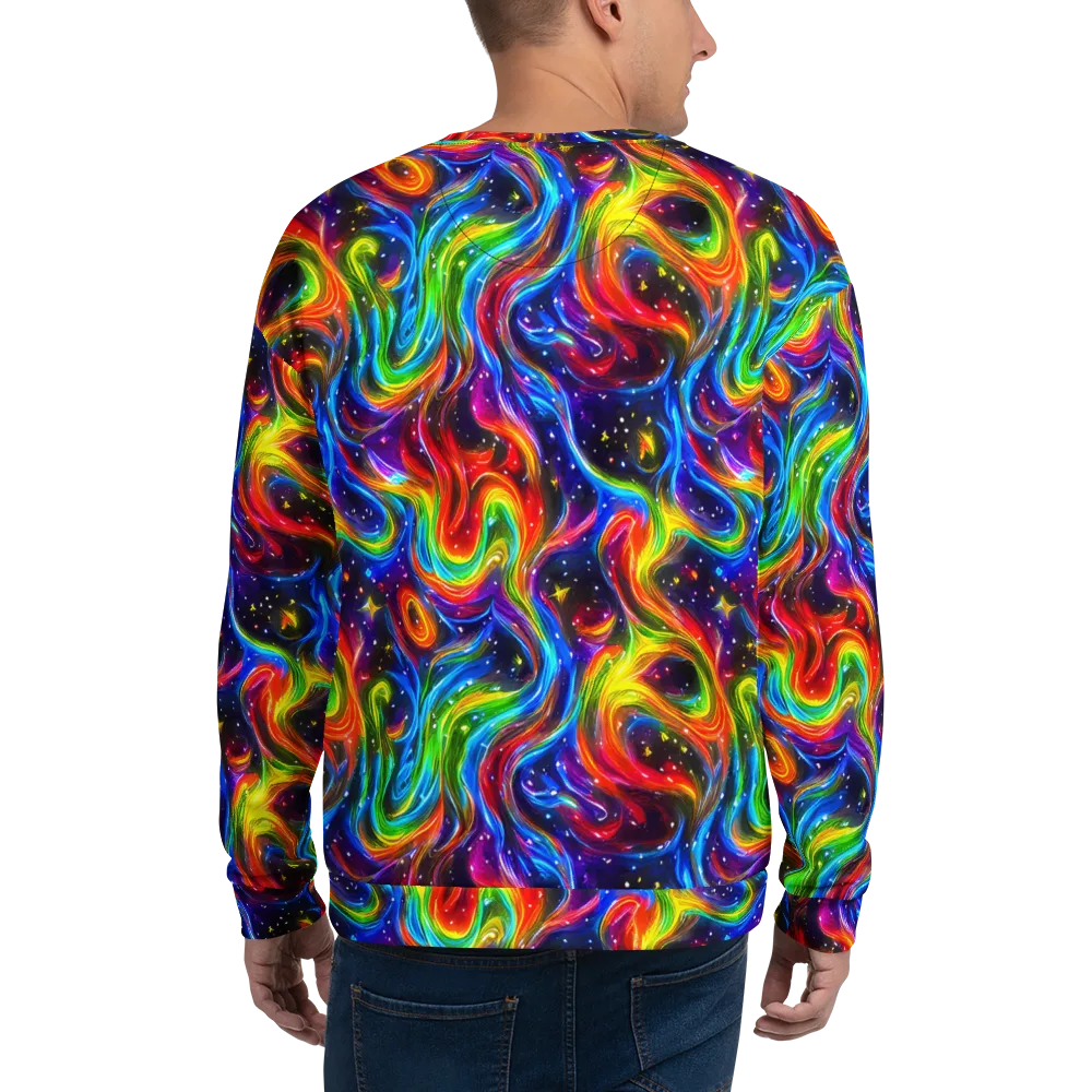 Rainbow Eclipse on Sweatshirt — Back