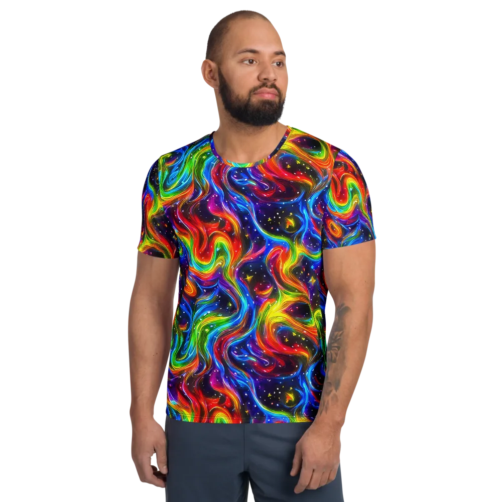 Rainbow Eclipse on Men's Athletic T-Shirt — Front