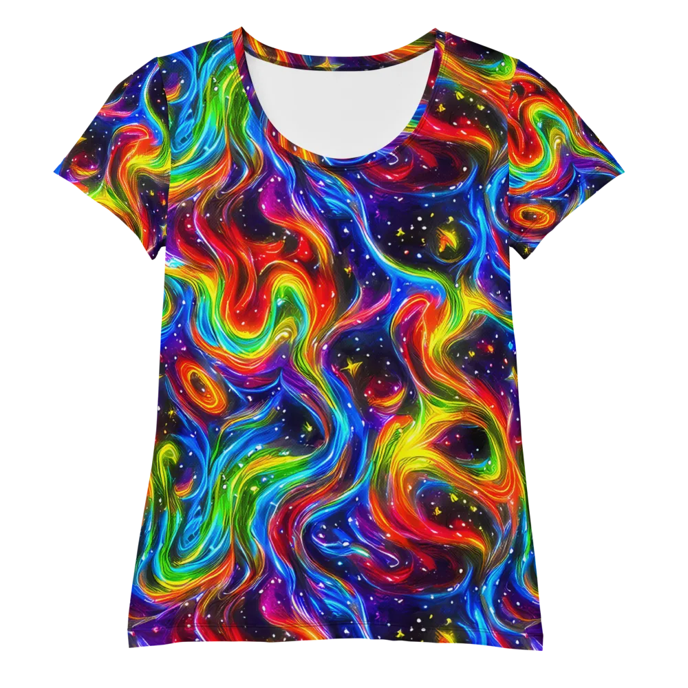 Rainbow Eclipse on Women's Athletic T-Shirt — Front