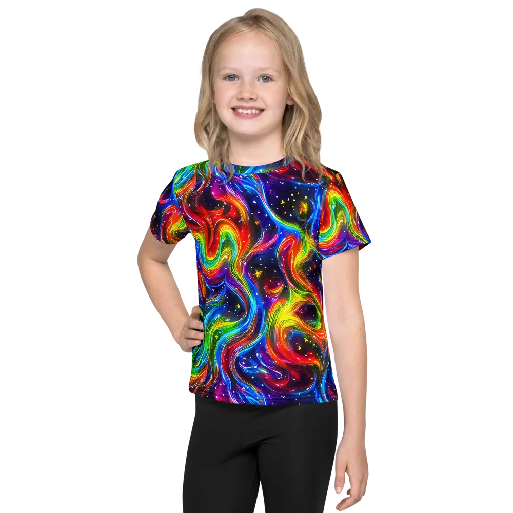 Rainbow Eclipse on Kids Crew Neck T-Shirt — Front