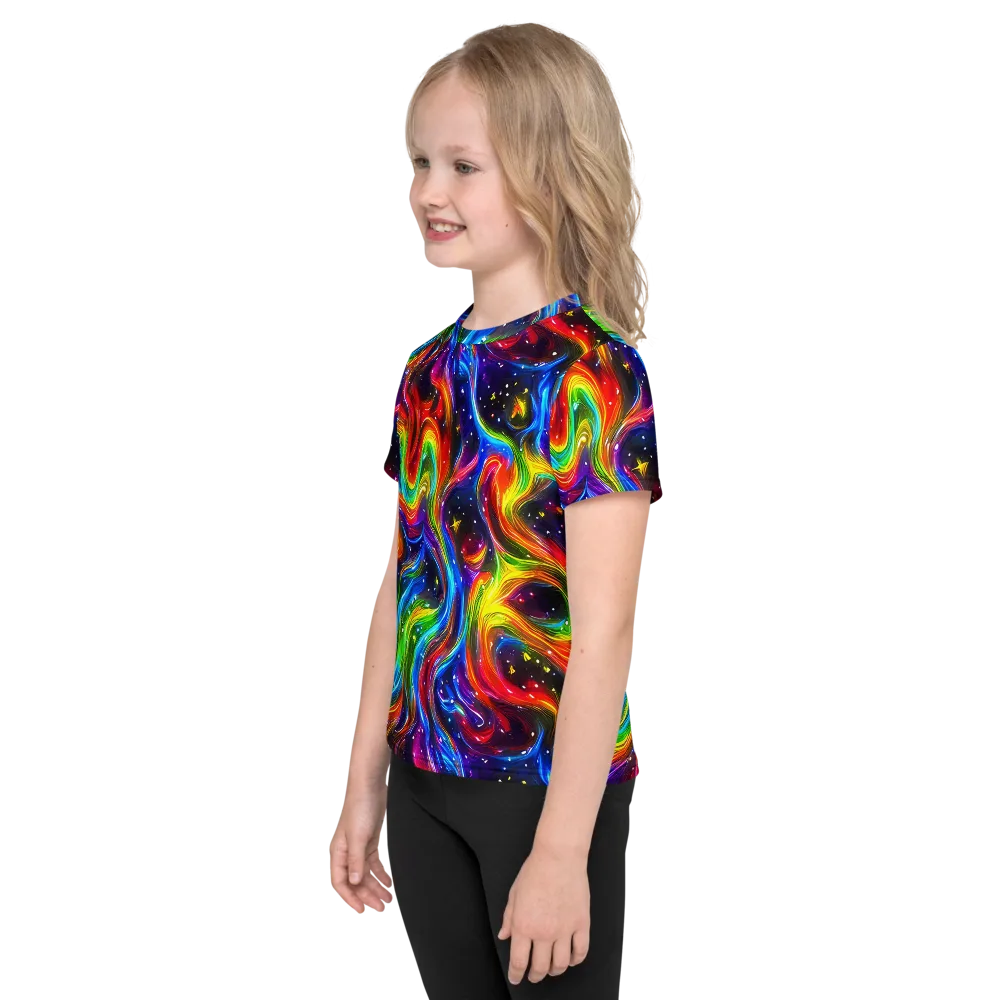 Rainbow Eclipse on Kids Crew Neck T-Shirt — Left
