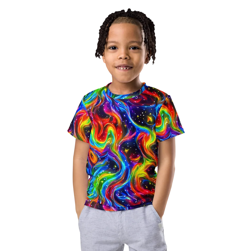 Rainbow Eclipse on Kids Crew Neck T-Shirt — Front