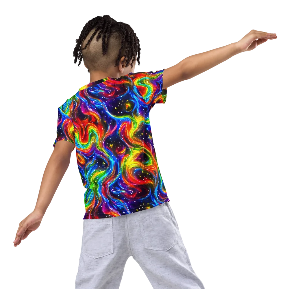 Rainbow Eclipse on Kids Crew Neck T-Shirt — Back