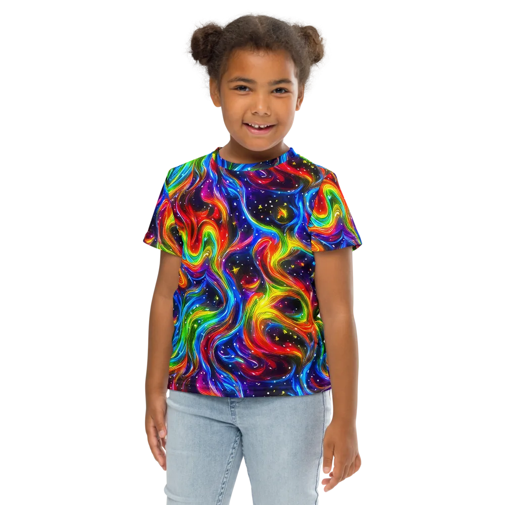 Rainbow Eclipse on Kids Crew Neck T-Shirt — Front