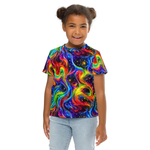 Rainbow Eclipse on a Kids Crew Neck T-Shirt