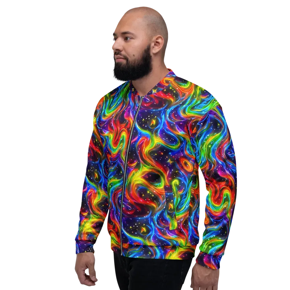 Rainbow Eclipse on Bomber Jacket — Left