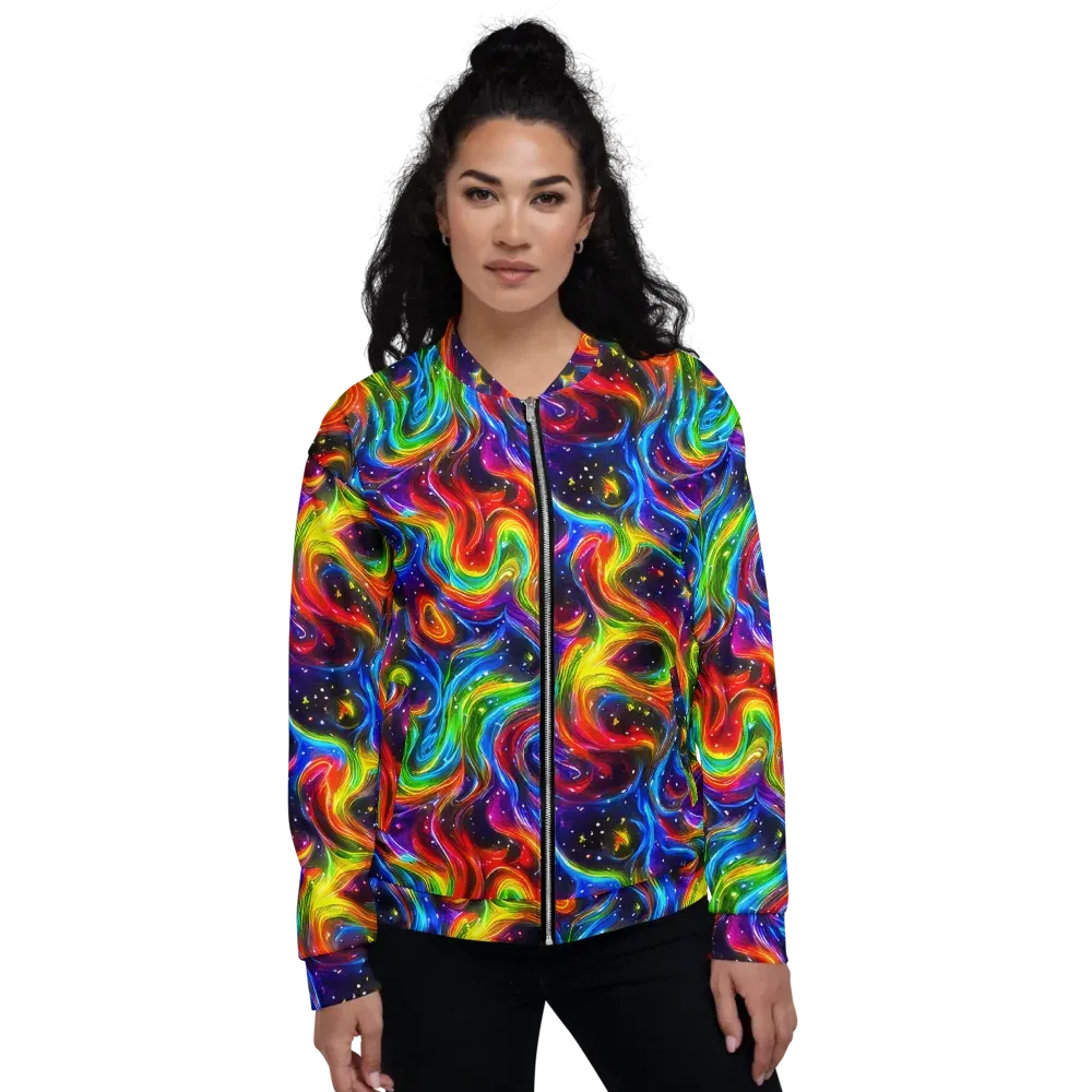 Rainbow Eclipse on Bomber Jacket — Front