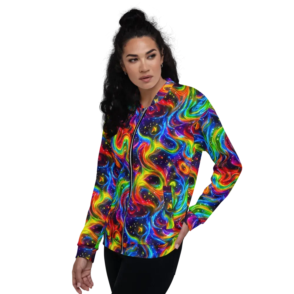 Rainbow Eclipse on Bomber Jacket — Left