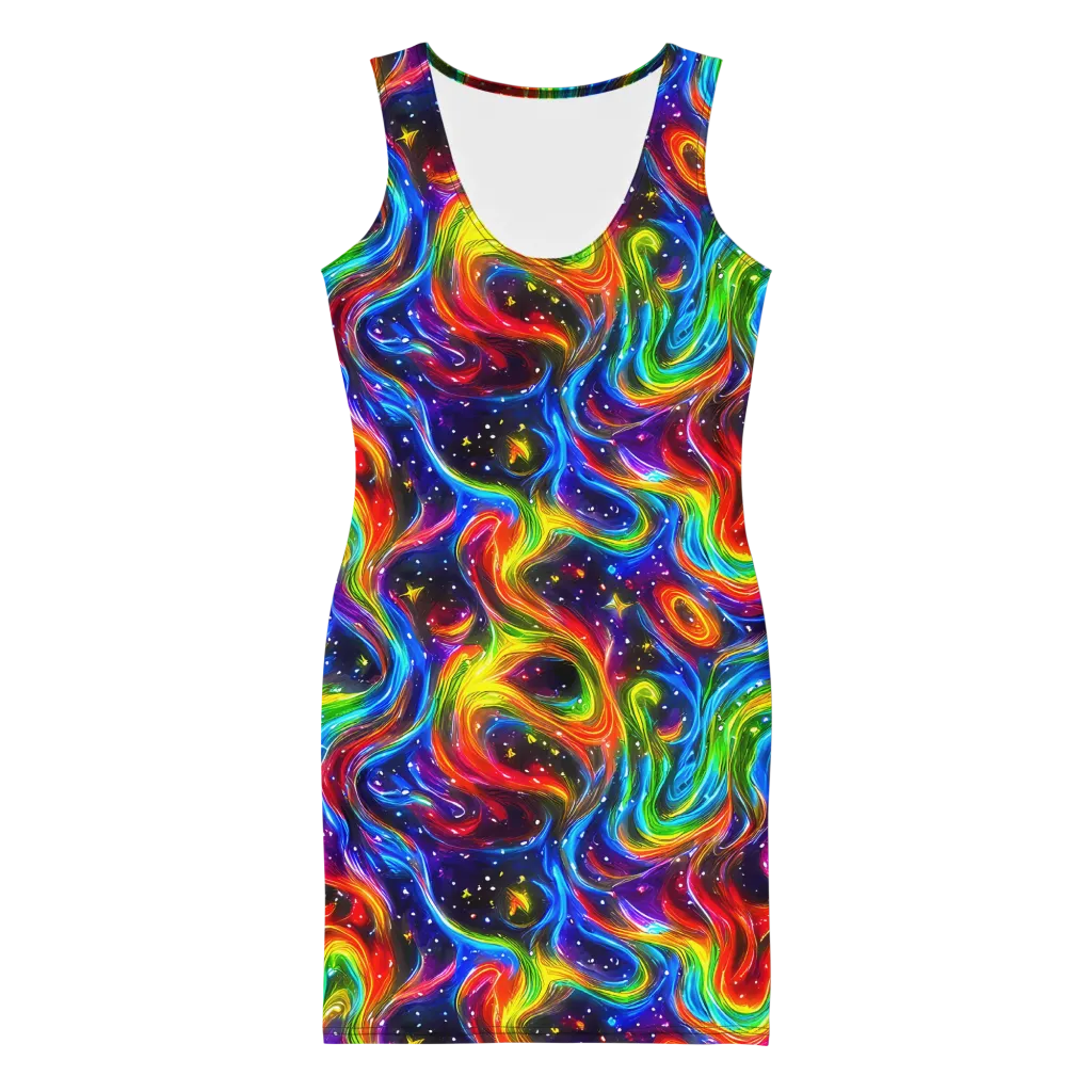 Rainbow Eclipse on Bodycon Dress — Front