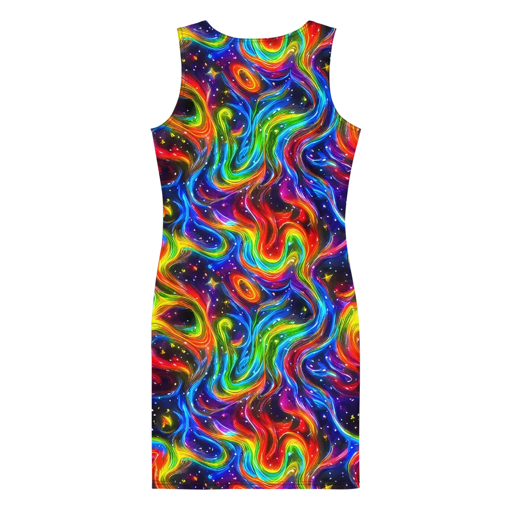 Rainbow Eclipse on Bodycon Dress — Back