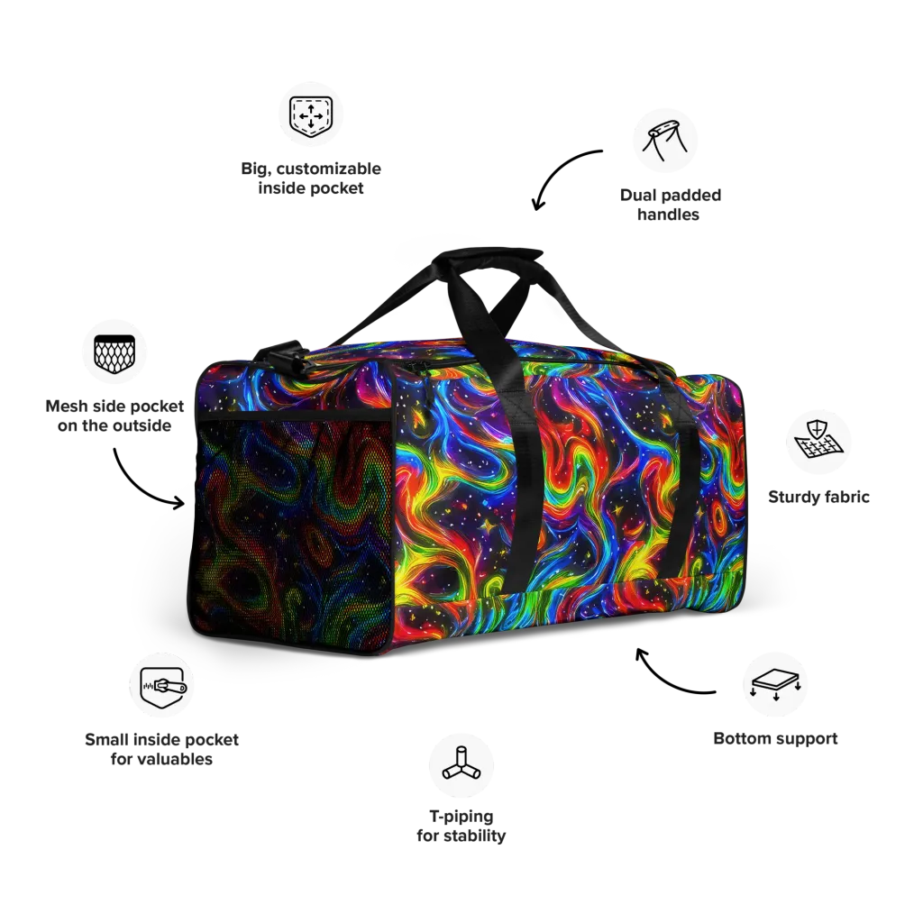 Rainbow Eclipse on Duffle Bag — Right Front