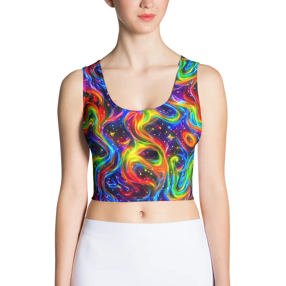 Rainbow Eclipse on Crop Top — Front