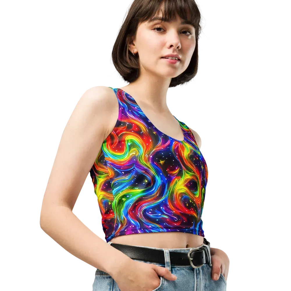 Rainbow Eclipse on Crop Top — Right Front