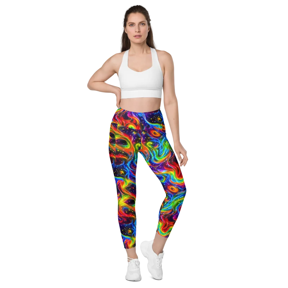 Rainbow Eclipse on Leggings with Pockets — Front
