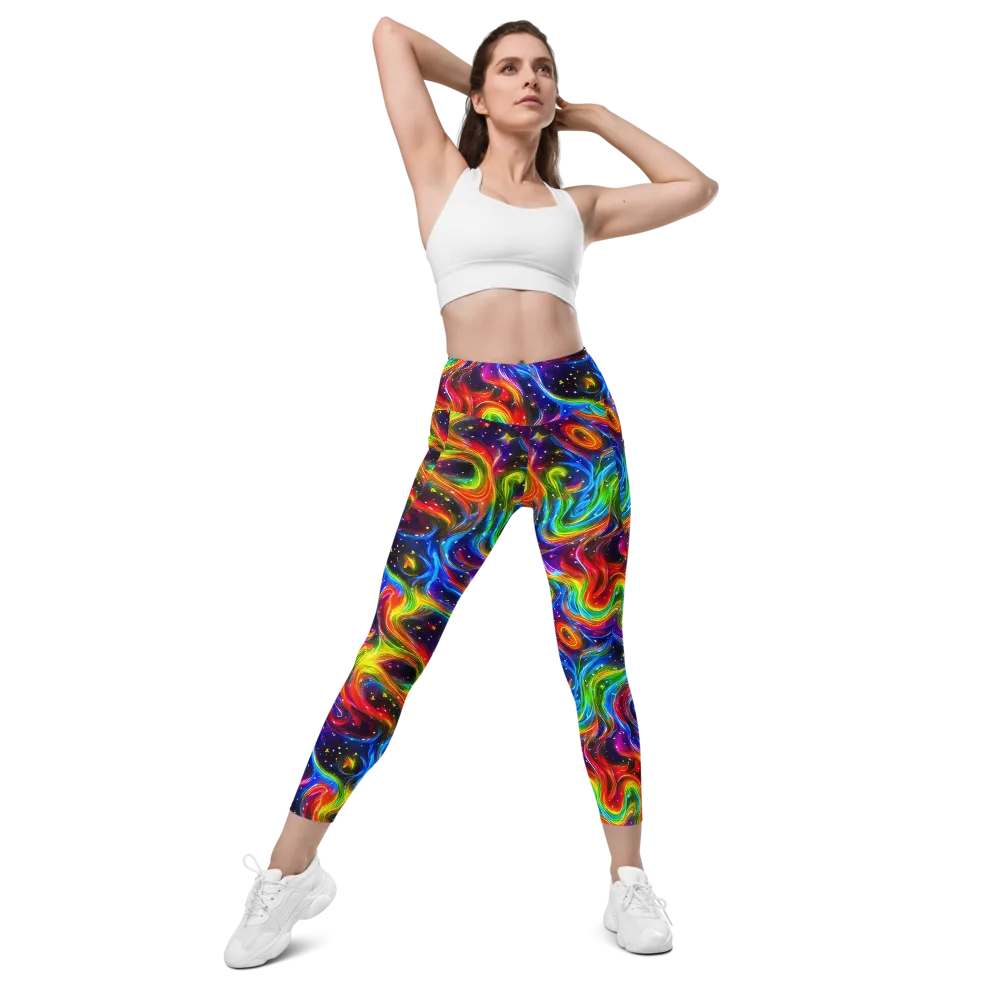 Rainbow Eclipse on Leggings with Pockets — Front