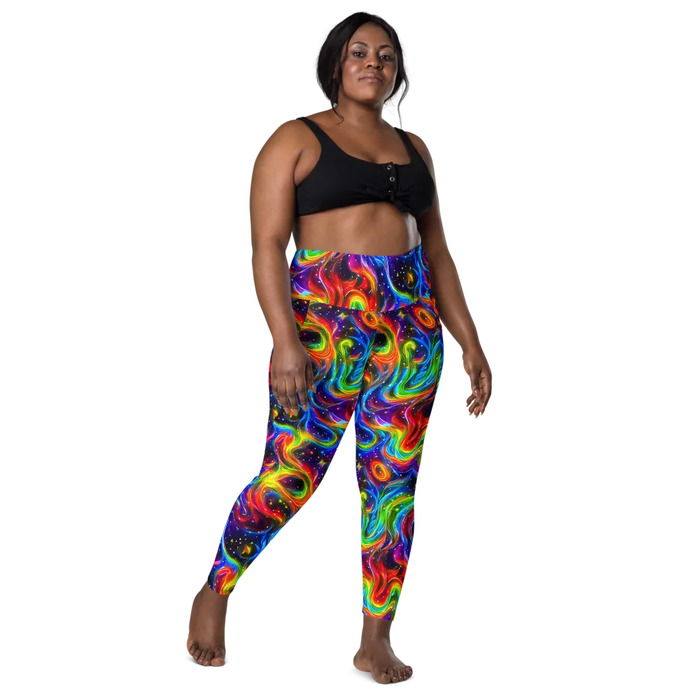 Rainbow Eclipse on Leggings with Pockets — Front