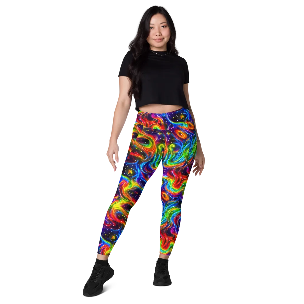 Rainbow Eclipse on Leggings with Pockets — Front