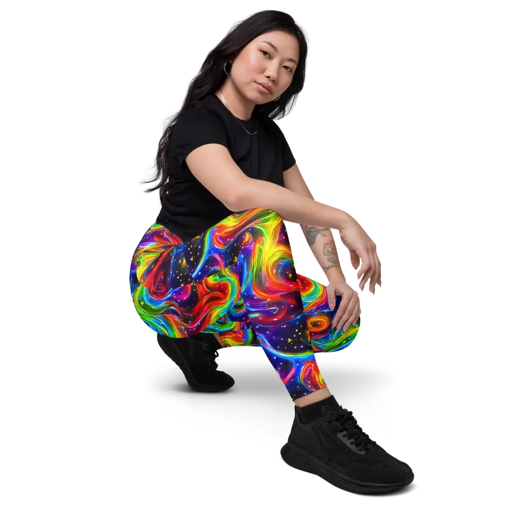 Rainbow Eclipse on Leggings with Pockets — Right Front