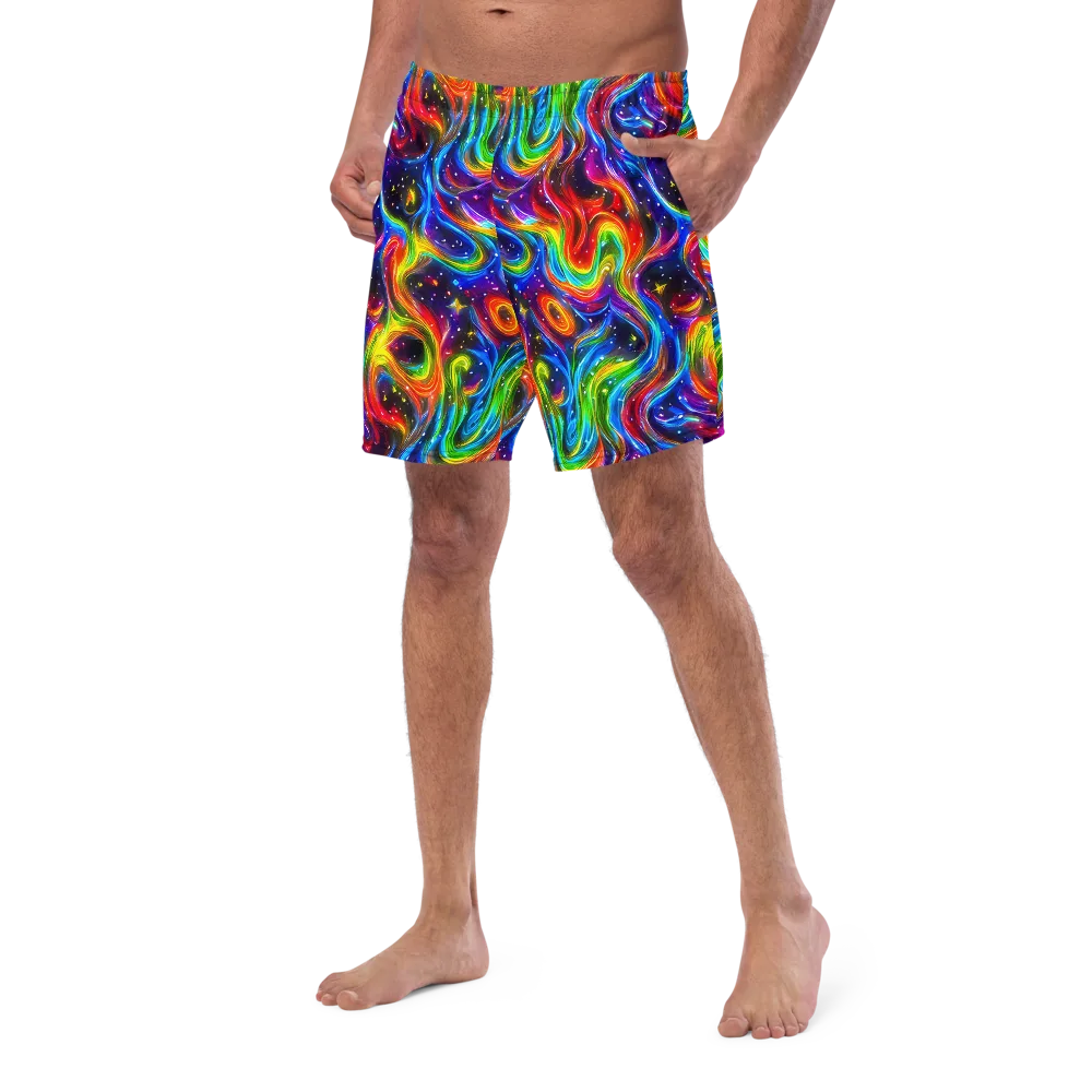 Rainbow Eclipse on Swim Trunks — Left Front