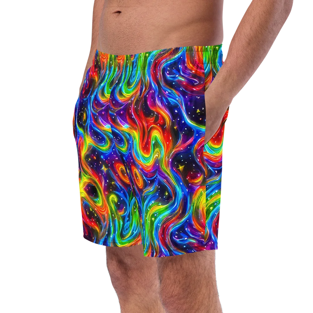 Rainbow Eclipse on Swim Trunks — Left Front