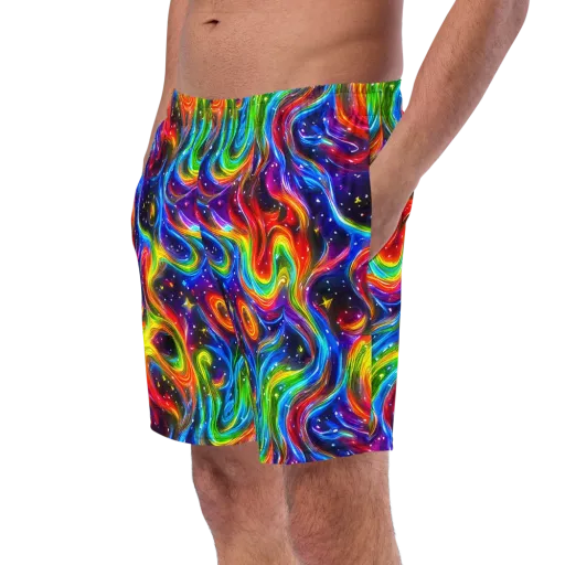 Rainbow Eclipse on a Swim Trunks