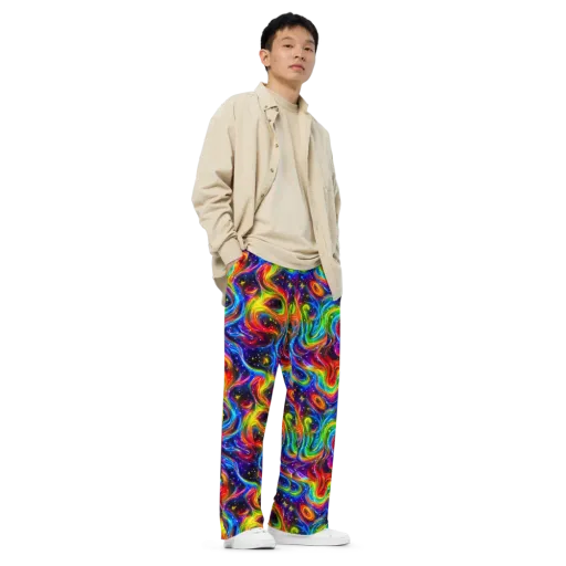 Rainbow Eclipse on a Wide-Leg Pants