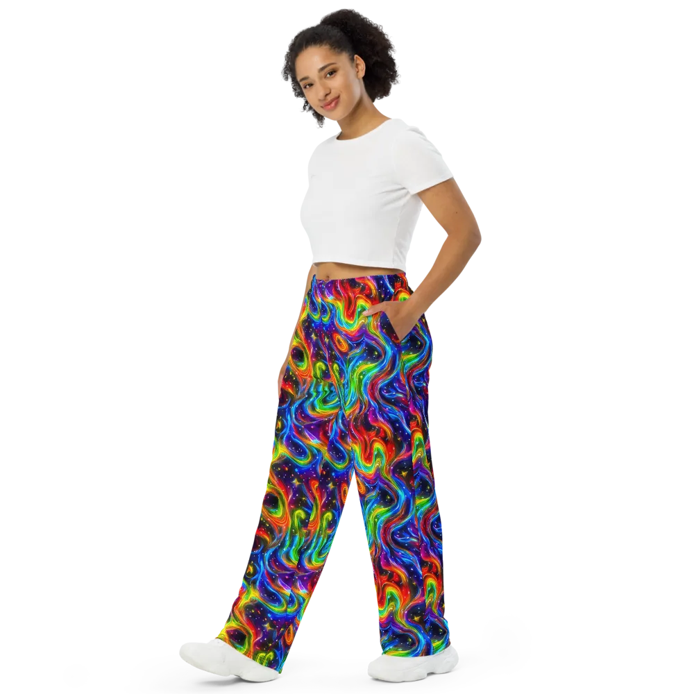 Rainbow Eclipse on Wide-Leg Pants — Left Front