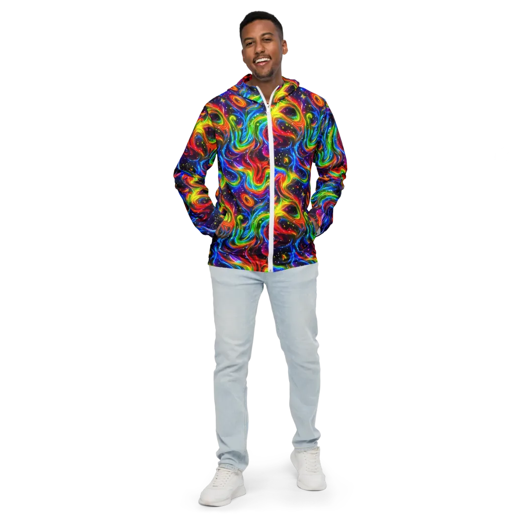 Rainbow Eclipse on Men's Windbreaker — Front