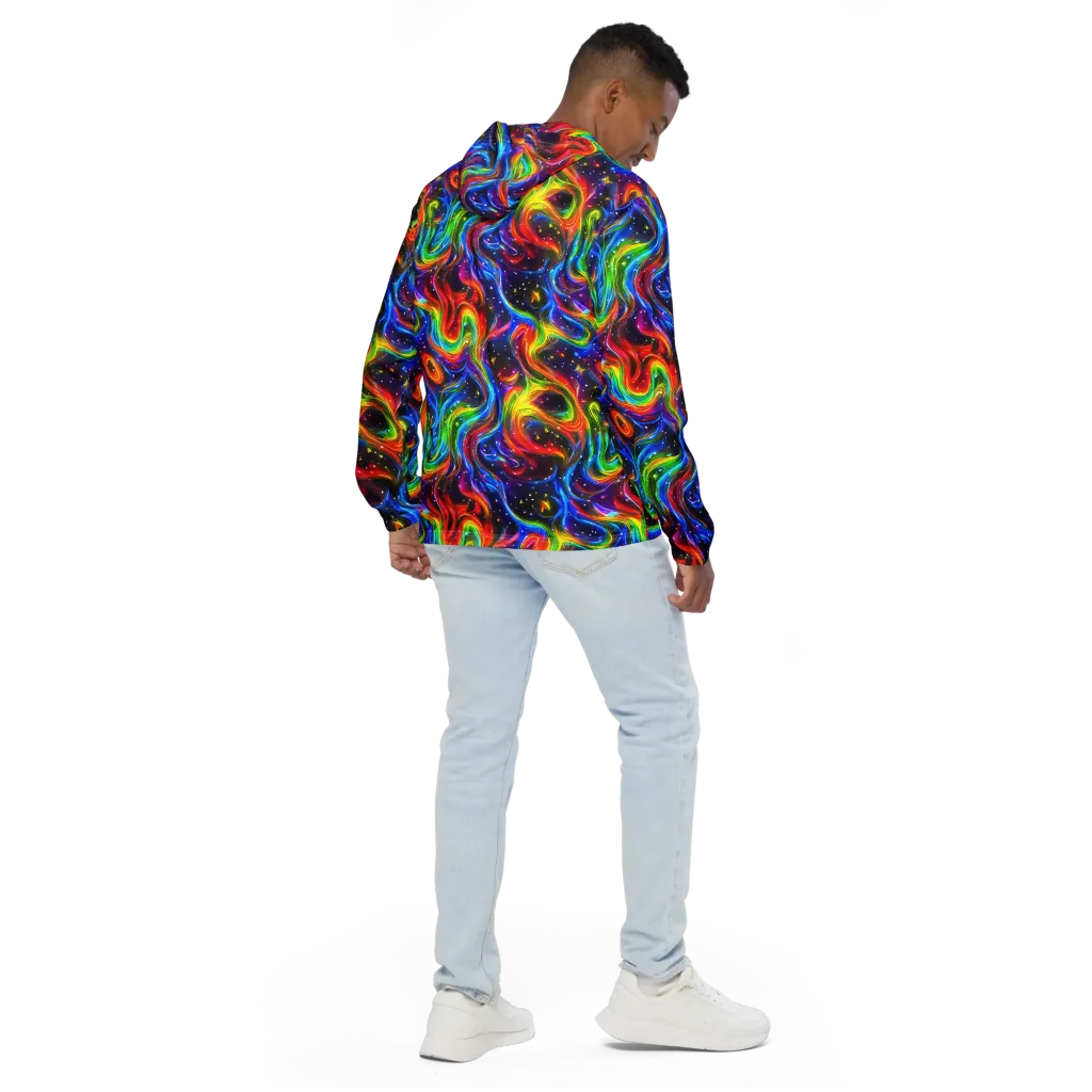 Rainbow Eclipse on Men's Windbreaker — Back