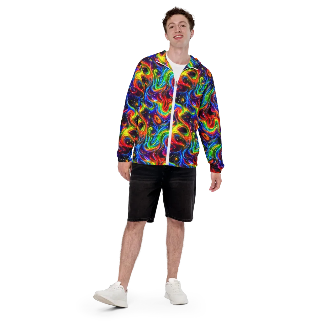 Rainbow Eclipse on Men's Windbreaker — Front