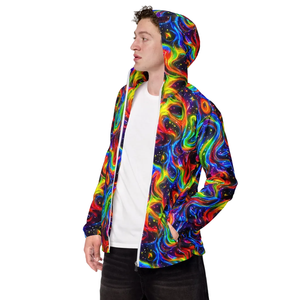 Rainbow Eclipse on Men's Windbreaker — Left Front