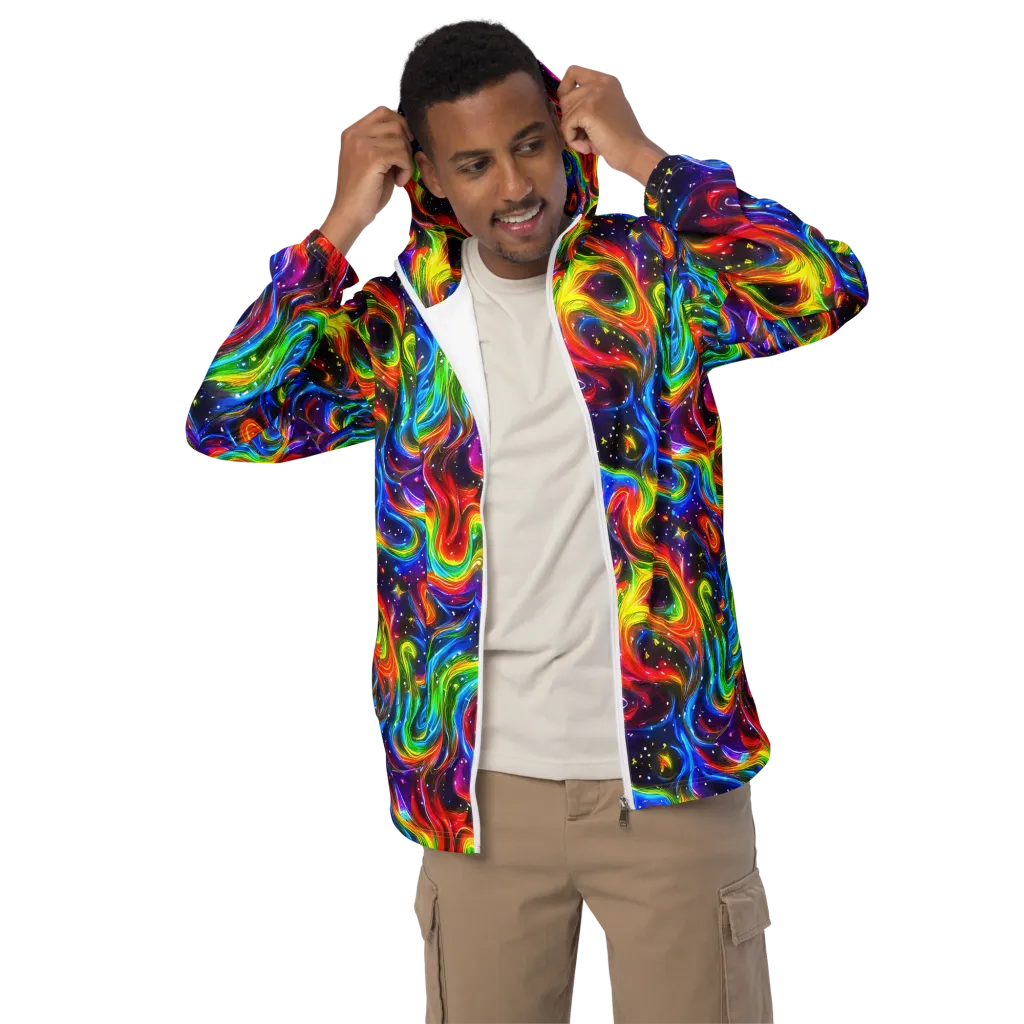 Rainbow Eclipse on Men's Windbreaker — Front