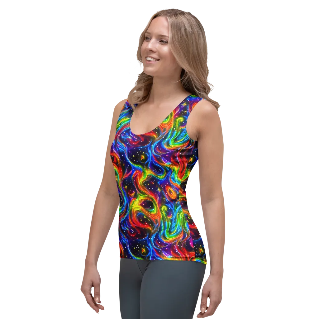 Rainbow Eclipse on Women's Tank Top — Left Front