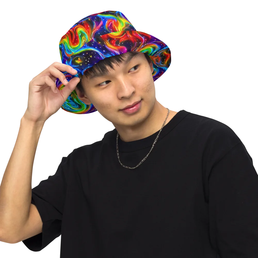 Rainbow Eclipse on Reversible Bucket Hat — Front Inside