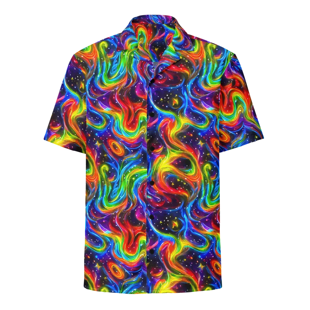 Rainbow Eclipse on Button Shirt — Front