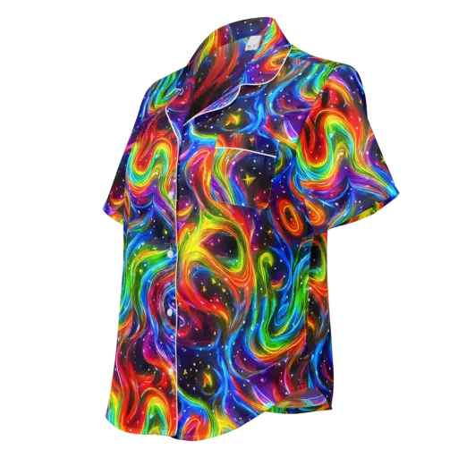 Rainbow Eclipse on a Women's Short Sleeve Pajama Top