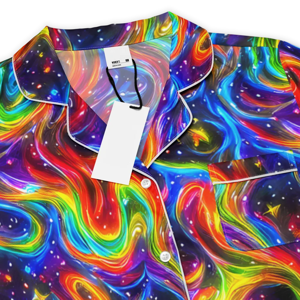 Rainbow Eclipse on Women's Short Sleeve Pajama Top — Product details