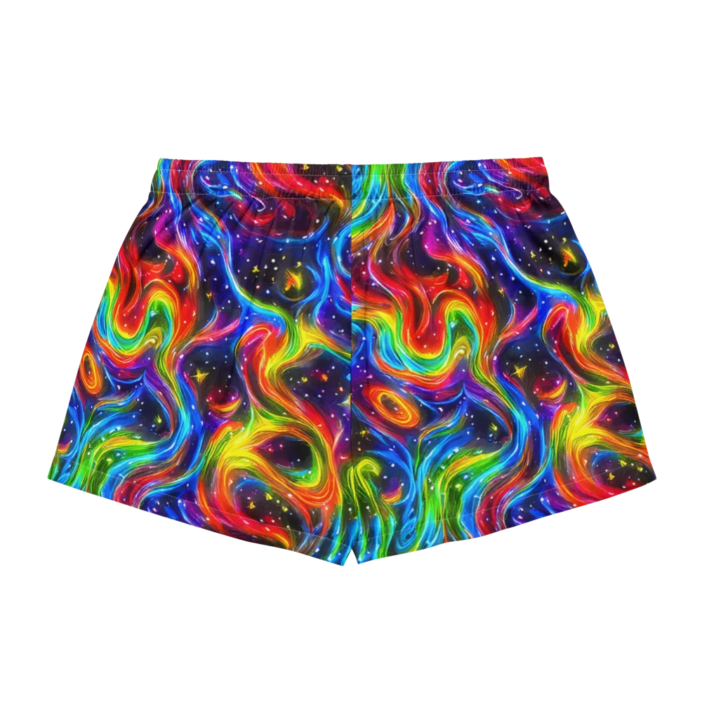 Rainbow Eclipse on Women's Pajama Shorts — Back