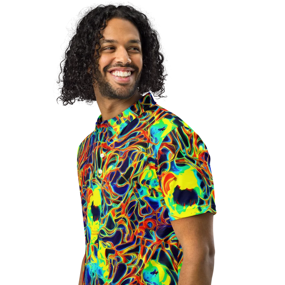 Hypercolor Vortex on Men's Slim Fit Polo Shirt — Left Front