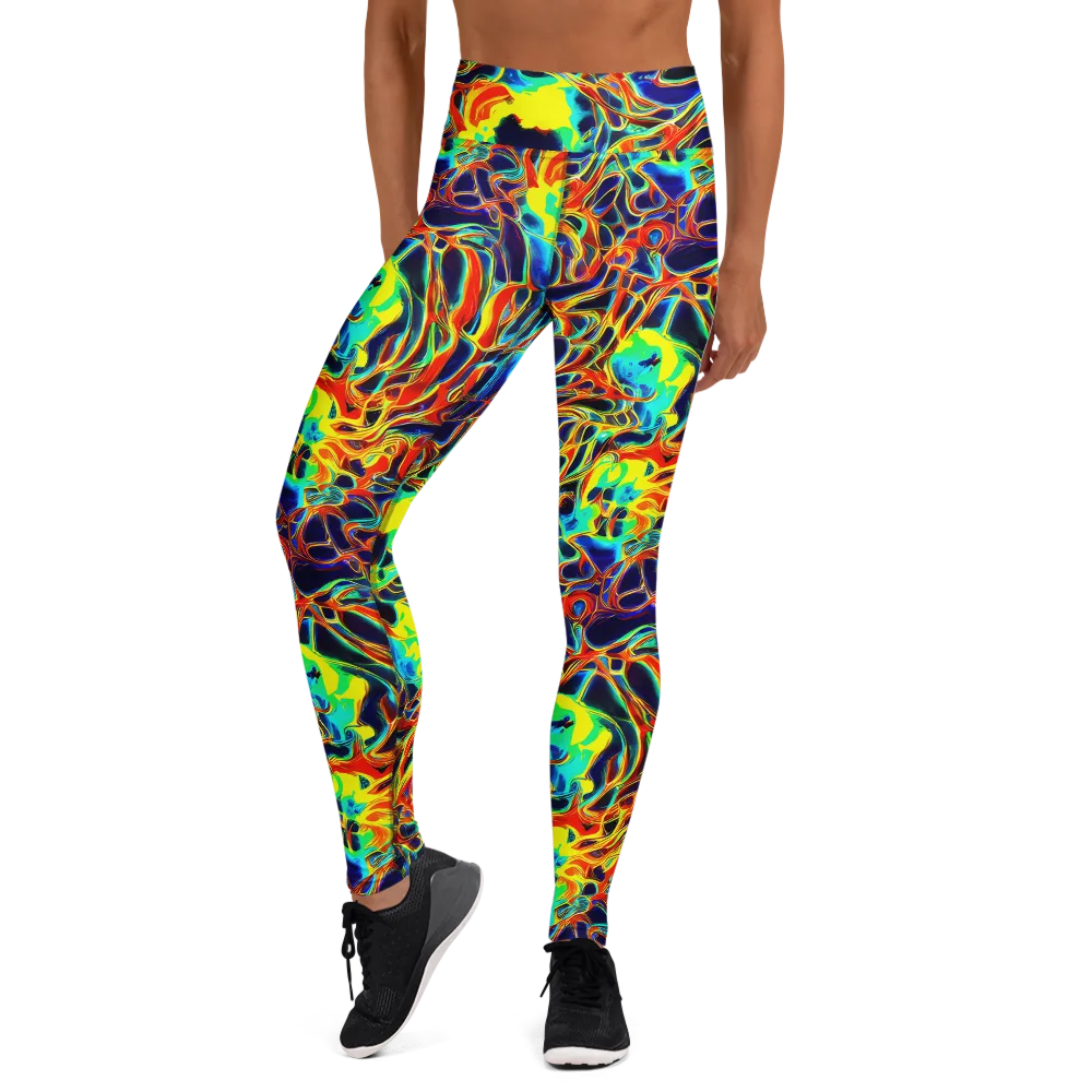 Hypercolor Vortex on Yoga Leggings — Front