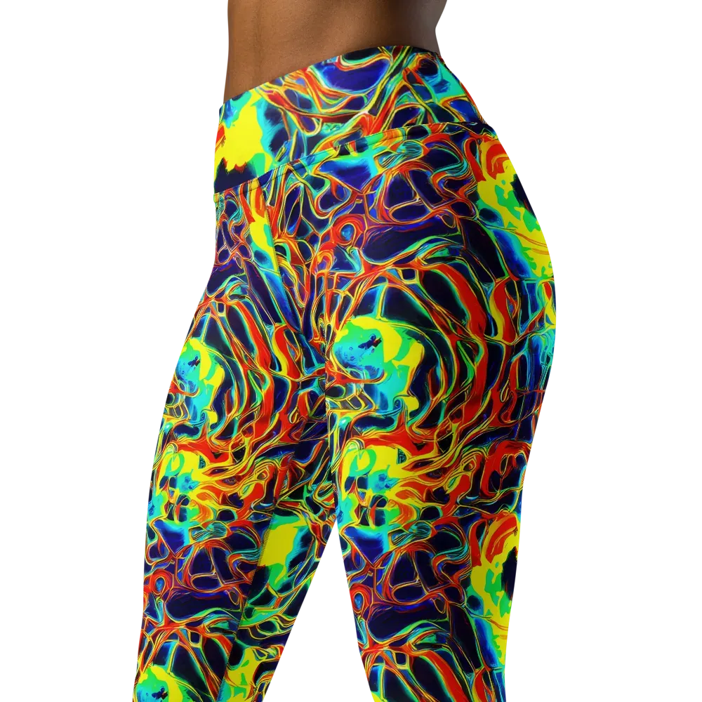 Hypercolor Vortex on Yoga Leggings — Left Front