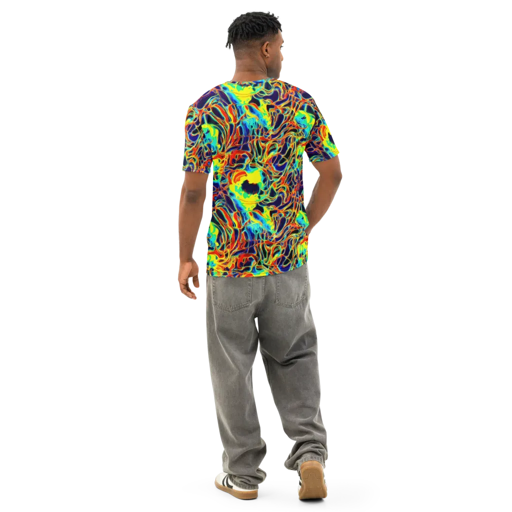 Hypercolor Vortex on Men's Cotton Crew Neck T-Shirt — Back