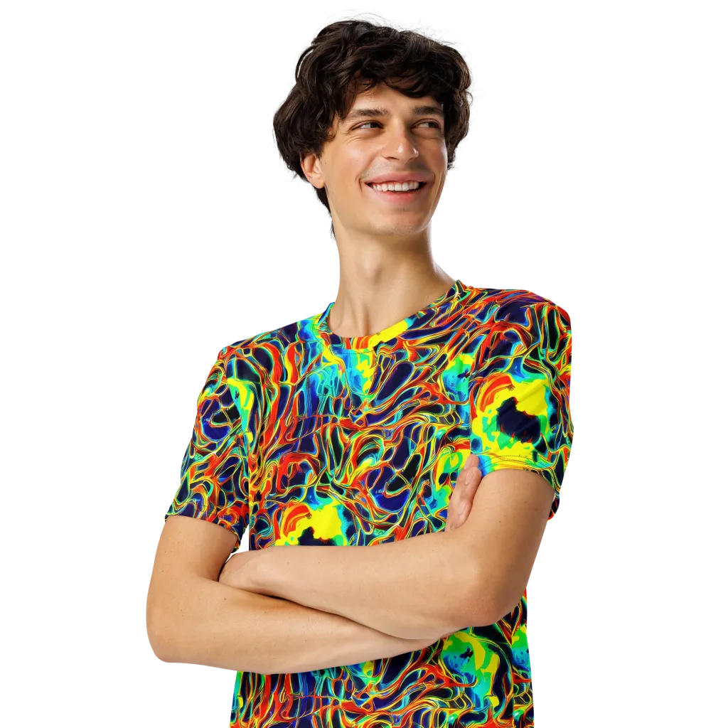 Hypercolor Vortex on Men's Crew Neck T-Shirt — Left Front