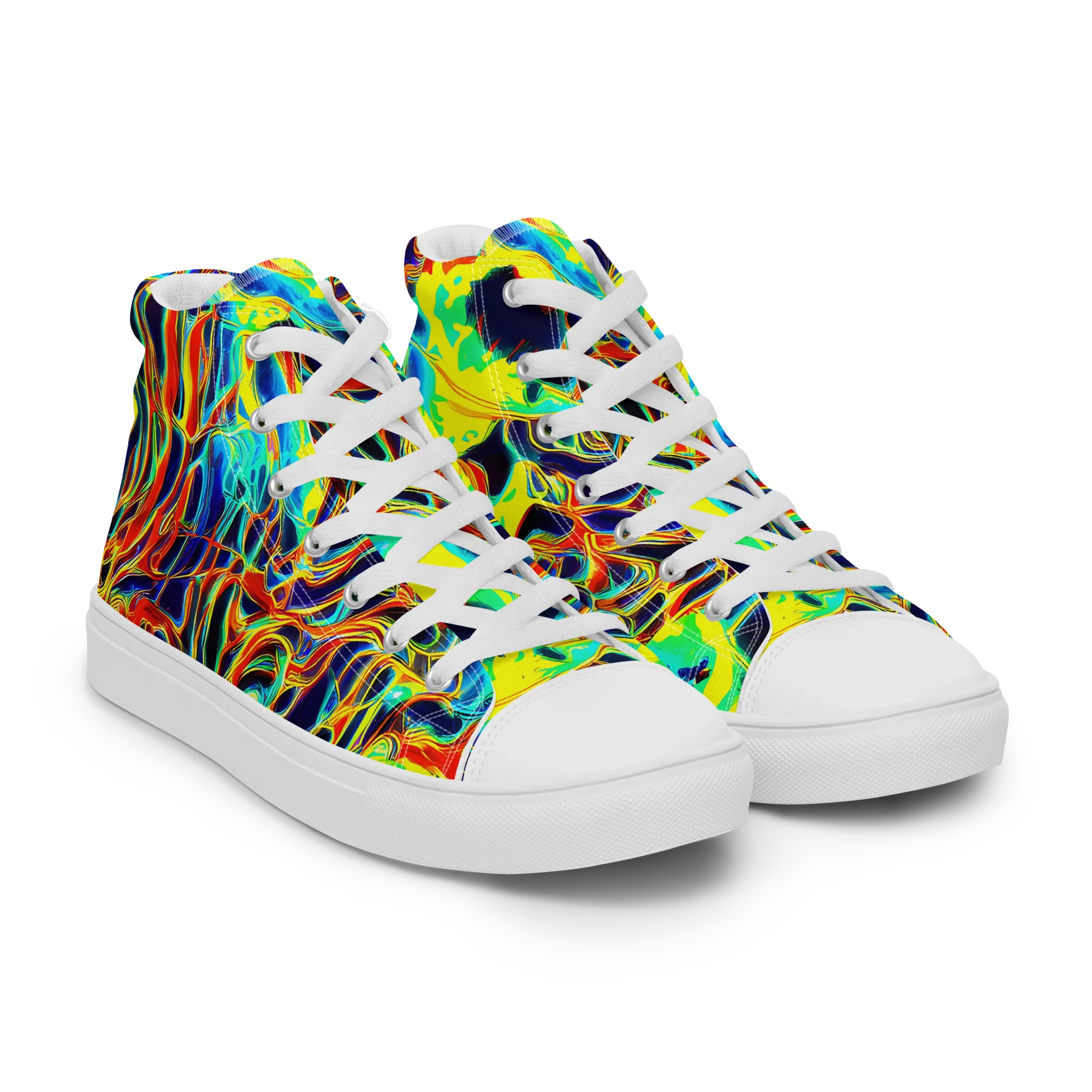 Hypercolor Vortex on Men's High Top Canvas Shoes — Right Front